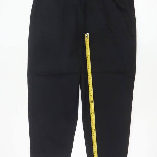 Marks and Spencer Womens Black Size 16 Cropped Cotton Blend Trousers