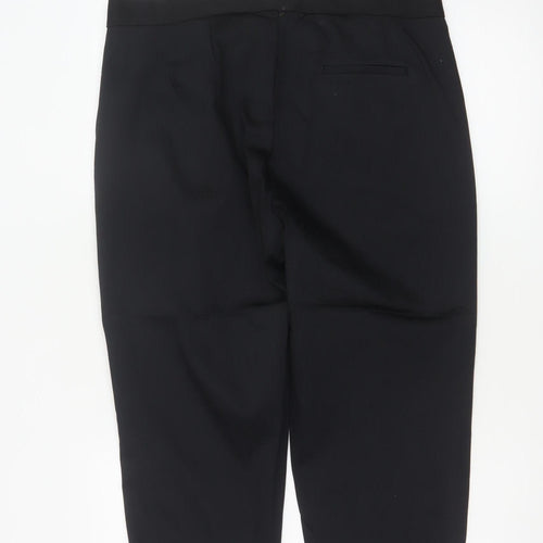 Marks and Spencer Womens Black Size 16 Cropped Cotton Blend Trousers