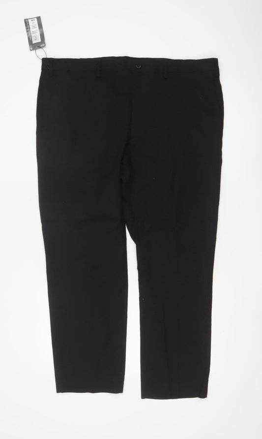 Marks and Spencer Men's Black Tailored Fit Trousers 40W 29L