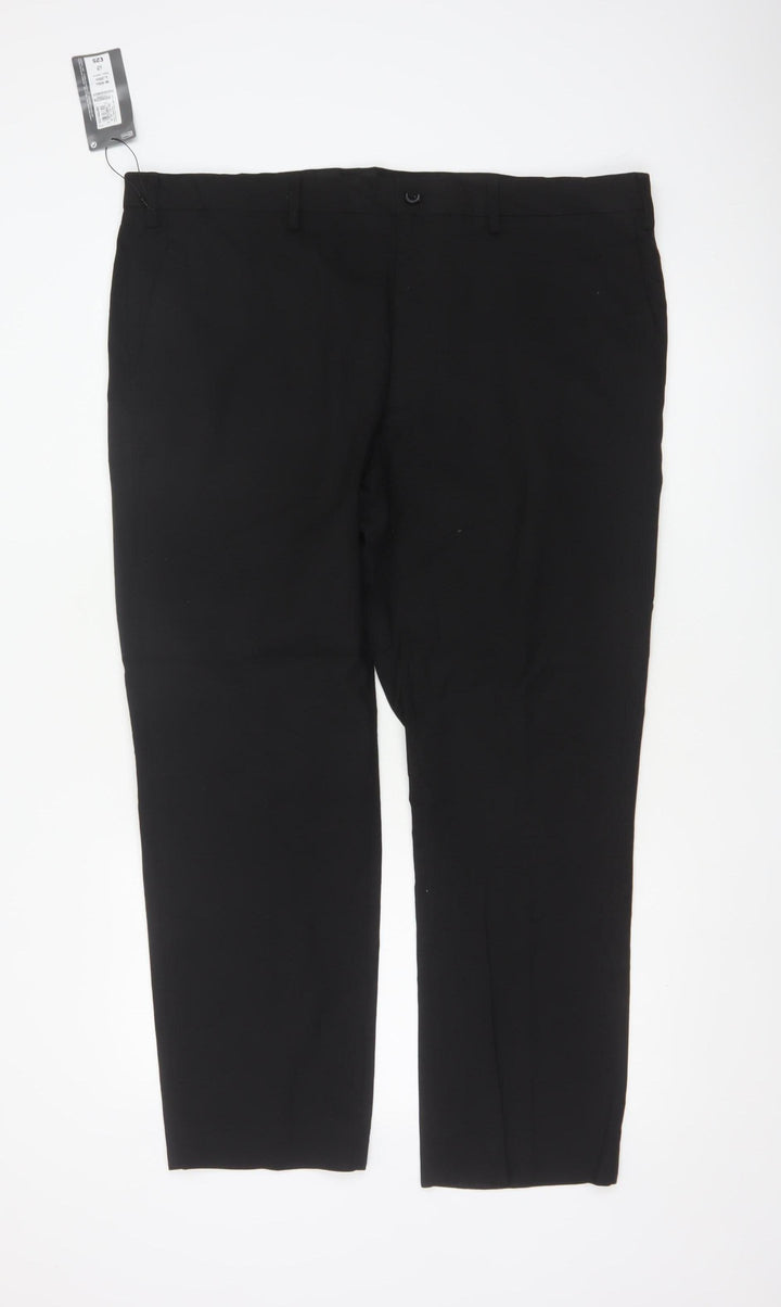 Marks and Spencer Men's Black Tailored Fit Trousers 40W 29L
