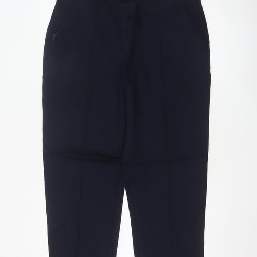 Marks and Spencer Women Dark Navy Trousers Size 18 Regular Viscose Blend