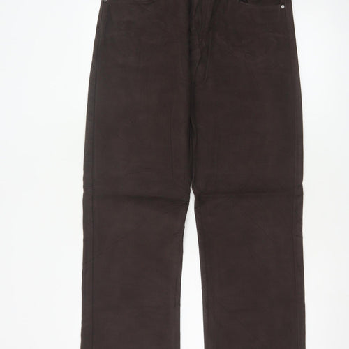 Marks and Spencer Blue Harbour Brown Cotton Stretch Chino Trousers Men's 32W 29L