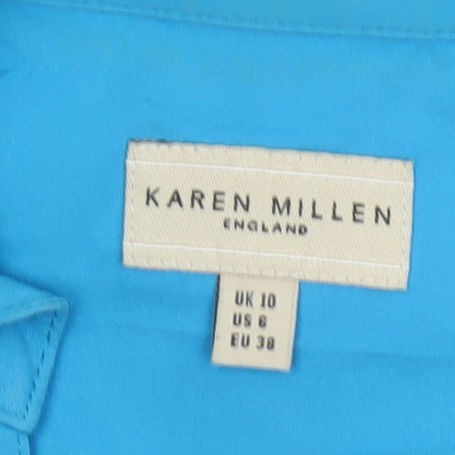 Karen Millen Women Blue Colourblock Fit & Flare Dress Size 10