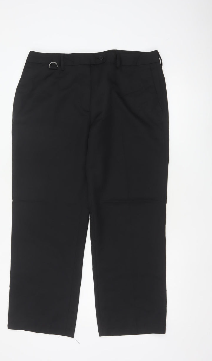 Brook Taverner Women's Black Plus Size 16 Straight Leg Dress Trousers