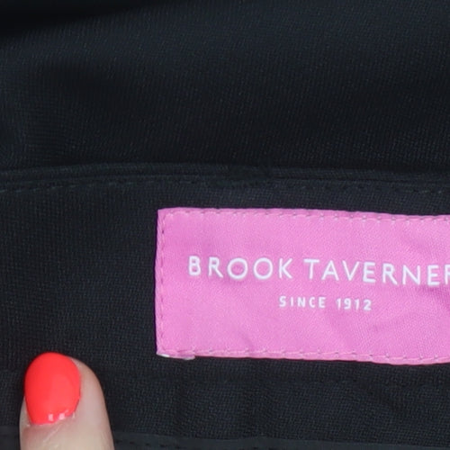 Brook Taverner Women's Black Plus Size 16 Straight Leg Dress Trousers