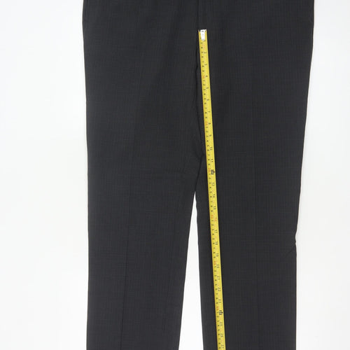 Marks and Spencer Men's Black Slim Fit Wool Blend Dress Trousers 36W 33L