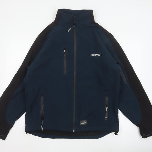 TROJAN Men's Blue Soft Shell Jacket L Water Resistant Outdoor