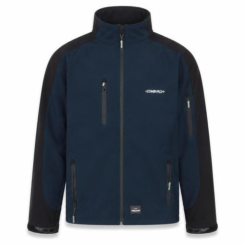 TROJAN Men's Blue Soft Shell Jacket L Water Resistant Outdoor