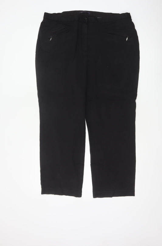 Marks and Spencer Women Black Size 18 Cropped Trousers