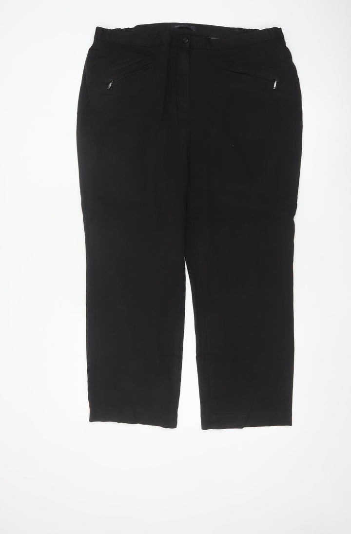 Marks and Spencer Women Black Size 18 Cropped Trousers