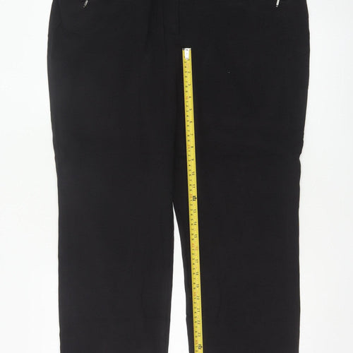 Marks and Spencer Women Black Size 18 Cropped Trousers