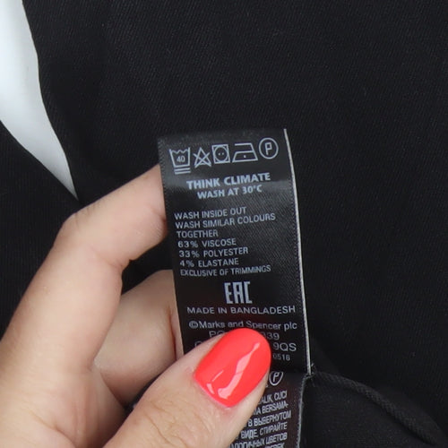 Marks and Spencer Women Black Size 18 Cropped Trousers