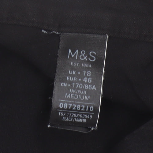 Marks and Spencer Women Black Size 18 Cropped Trousers