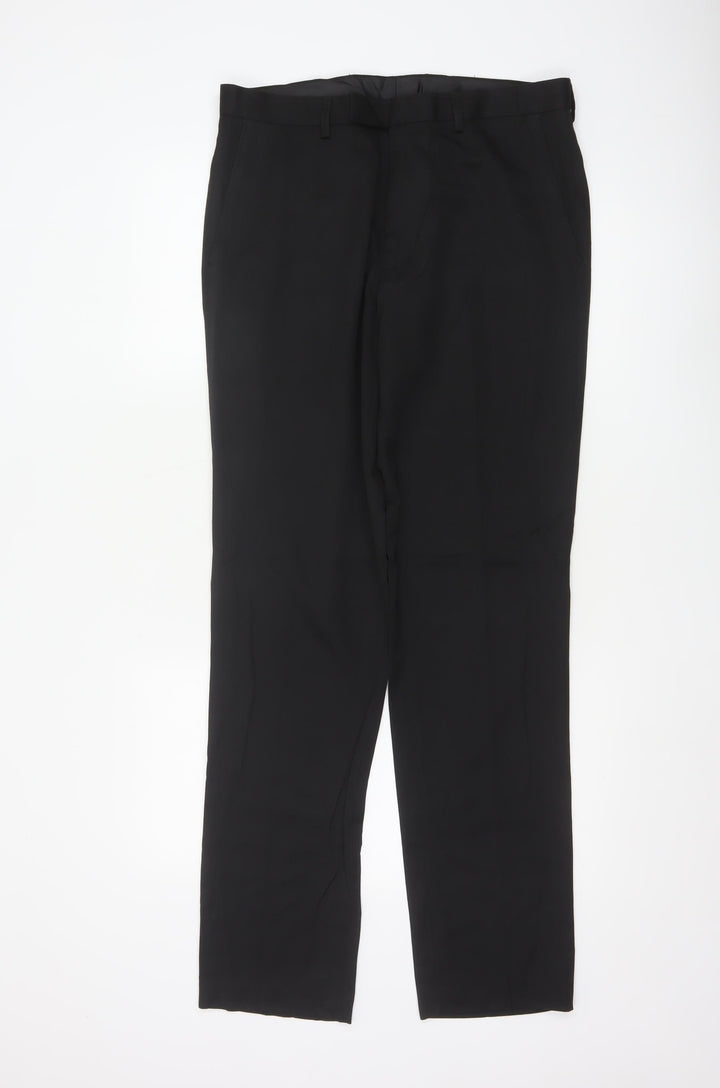 Marks and Spencer Men's Black Slim Fit Formal Trousers 32W 33L