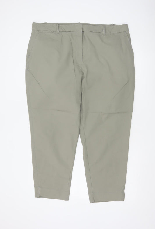 Marks and Spencer Women’s Green Chino Trousers Size 20 Short