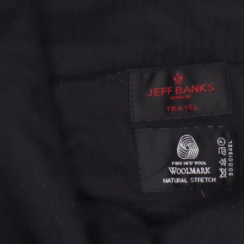 Jeff Banks Men's Black Pinstripe Wool Dress Pants 32in Waist