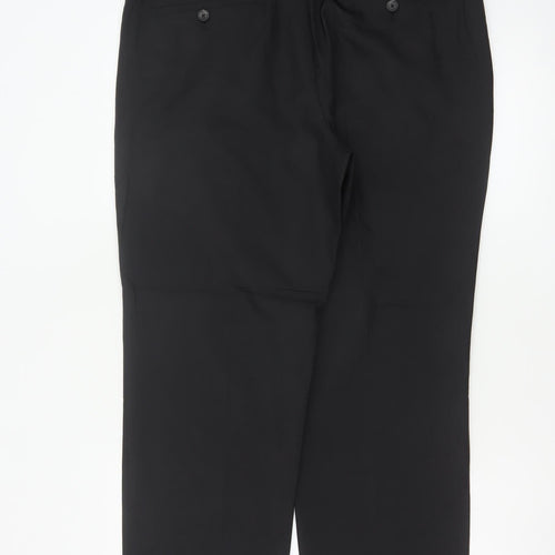 Marks and Spencer Men's Black Regular Fit Trousers 36in Waist 29in Leg
