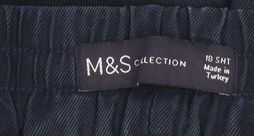 Marks and Spencer Women’s Navy Linen Blend Ankle Trousers Size 18 Short