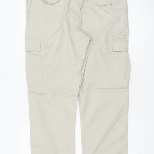 Marks and Spencer Men's Beige Cargo Trousers Size M 34x31 Cotton