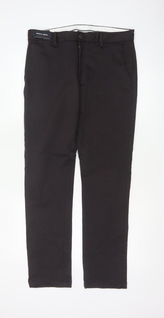 Marks and Spencer Autograph Men's Black Slim Fit Chino Trousers 32W