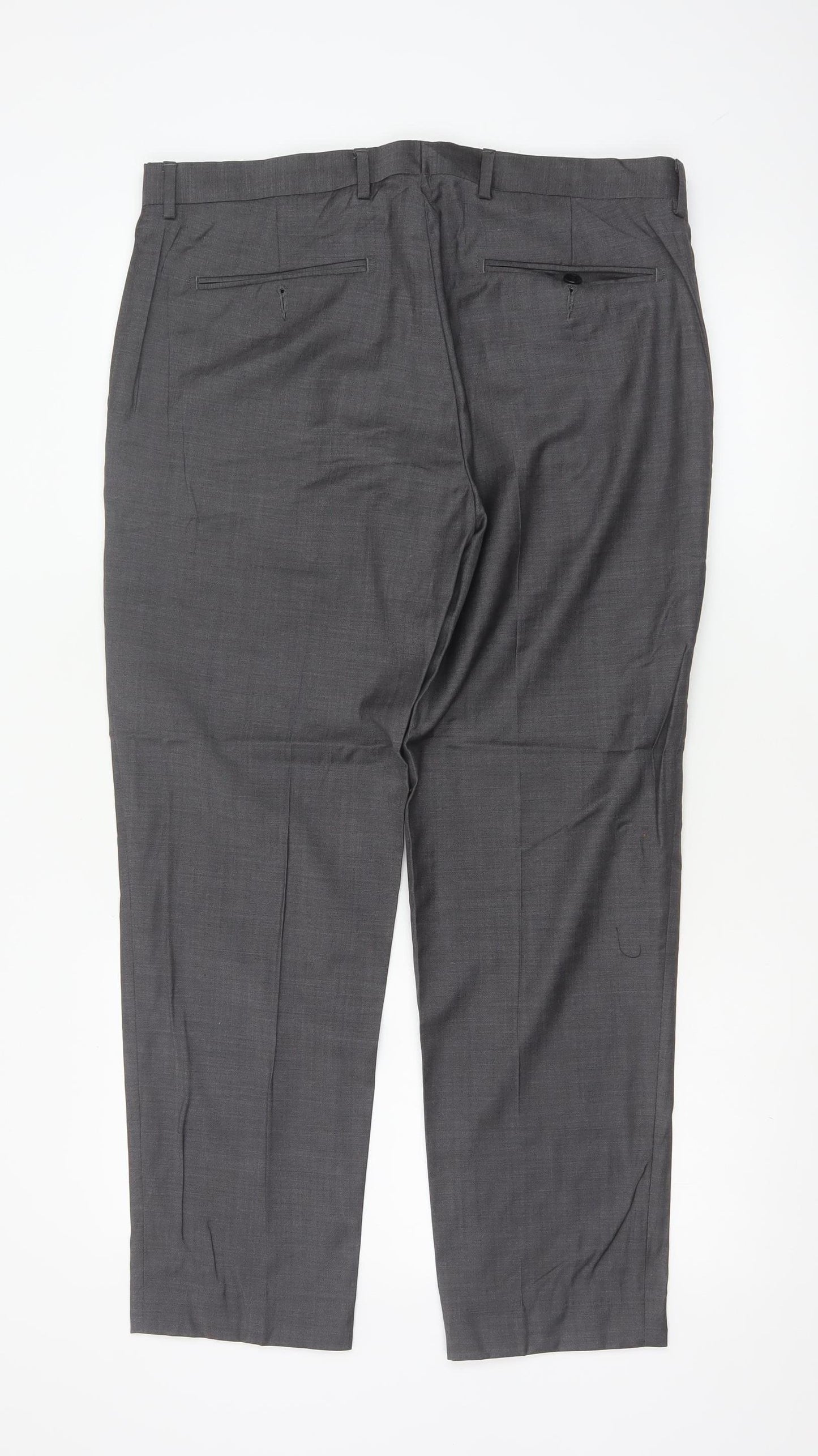 Marks and Spencer Autograph Men's Grey Wool Dress Pants 34W 29L Classic Fit
