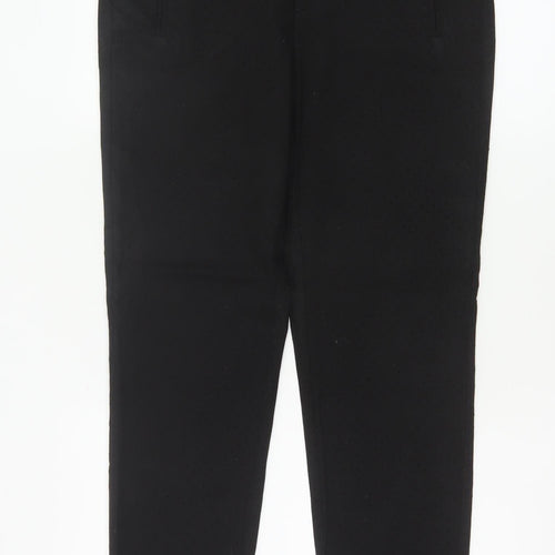 Zara Basic Women Black Slim Trousers Size 10 Polyester Blend