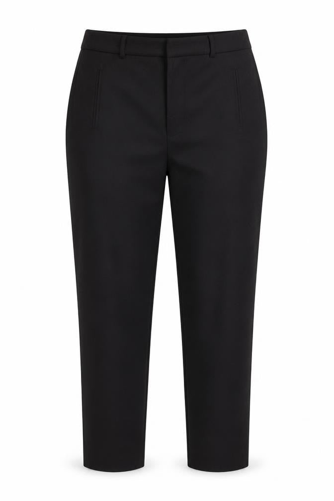 Front view of Zara Basic Women Black Slim Trousers, size 10, Polyester Blend