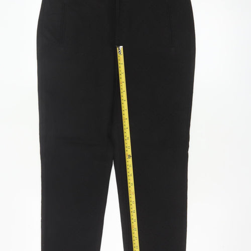 Zara Basic Women Black Slim Trousers Size 10 Polyester Blend