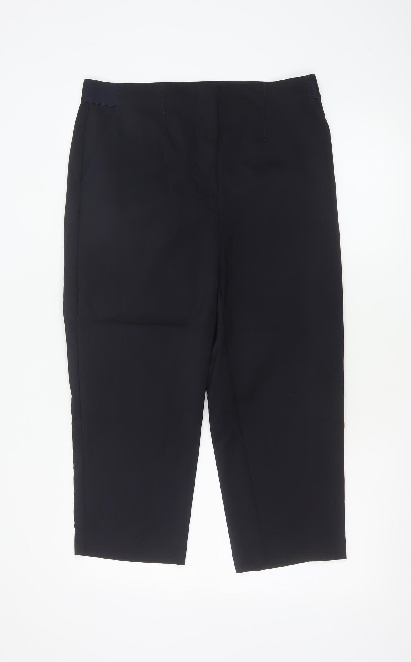 Marks and Spencer Womens Black Size 14 Cropped Stretch Trousers