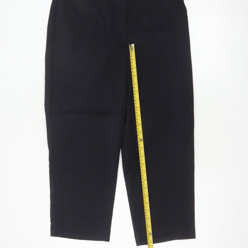 Marks and Spencer Womens Black Size 14 Cropped Stretch Trousers