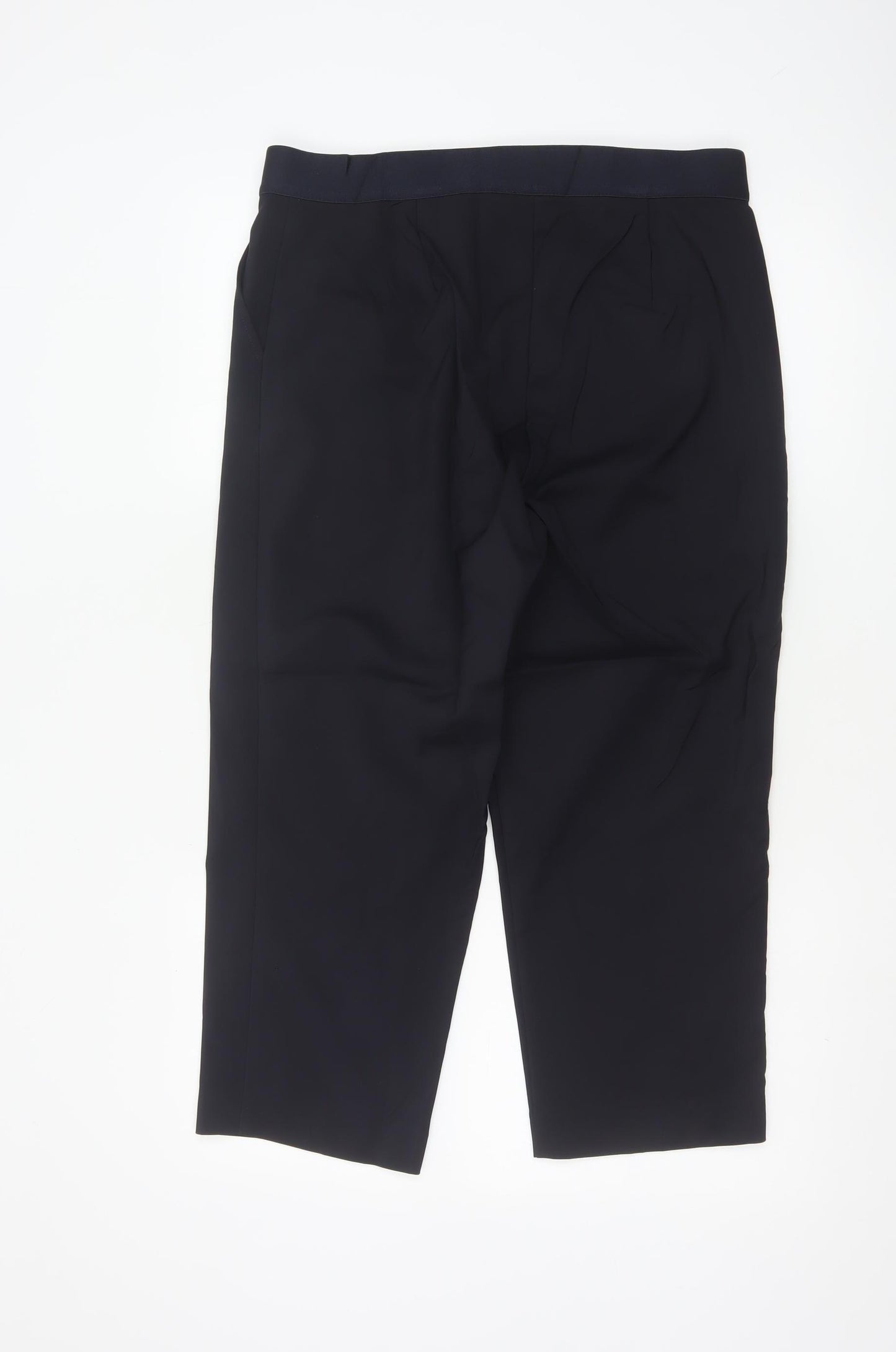 Marks and Spencer Womens Black Size 14 Cropped Stretch Trousers