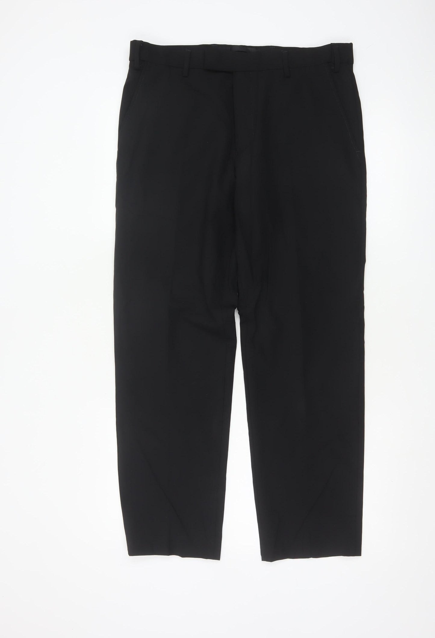 Marks and Spencer Men's Black Dress Trousers 32W 29L Wool Blend