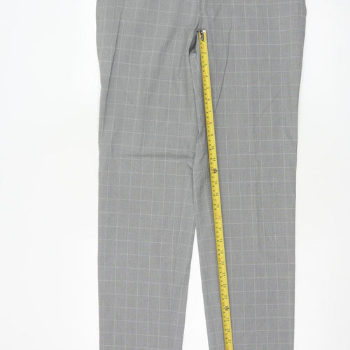 Marks and Spencer Men's Grey Check Slim Fit Dress Pants 32W 31L