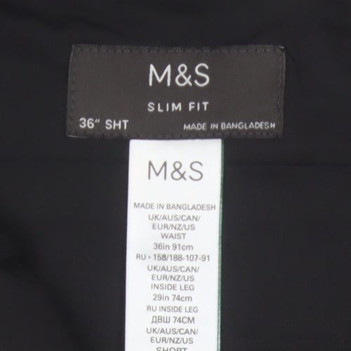 Marks and Spencer Men's Black Slim Fit Dress Pants Size 36S
