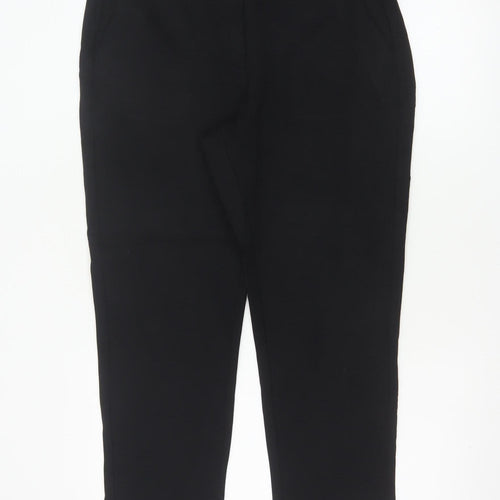 Marks and Spencer Women Black Size 14 Short Tapered Trousers