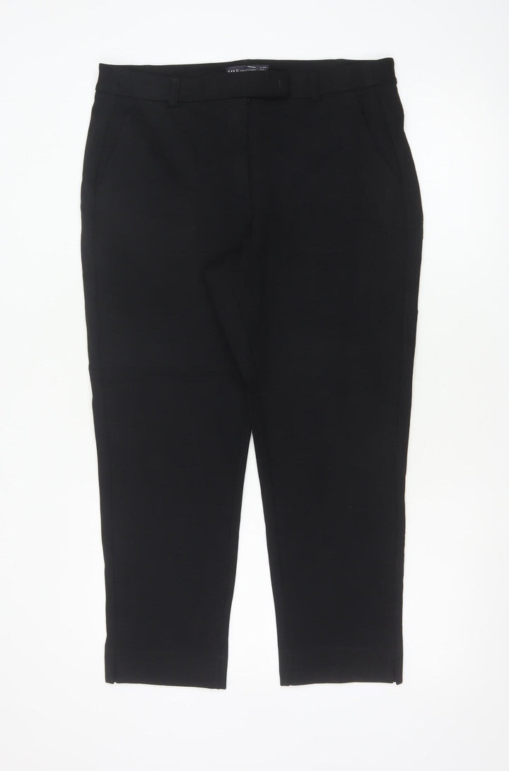 Marks and Spencer Women Black Size 14 Short Tapered Trousers