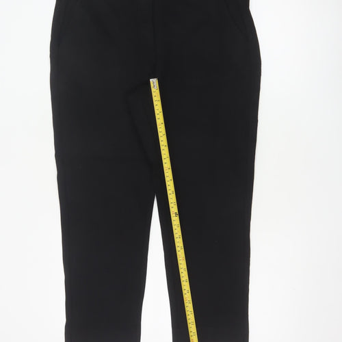 Marks and Spencer Women Black Size 14 Short Tapered Trousers