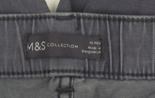 Marks and Spencer Womens Grey Jogger Trousers Size 16 Regular