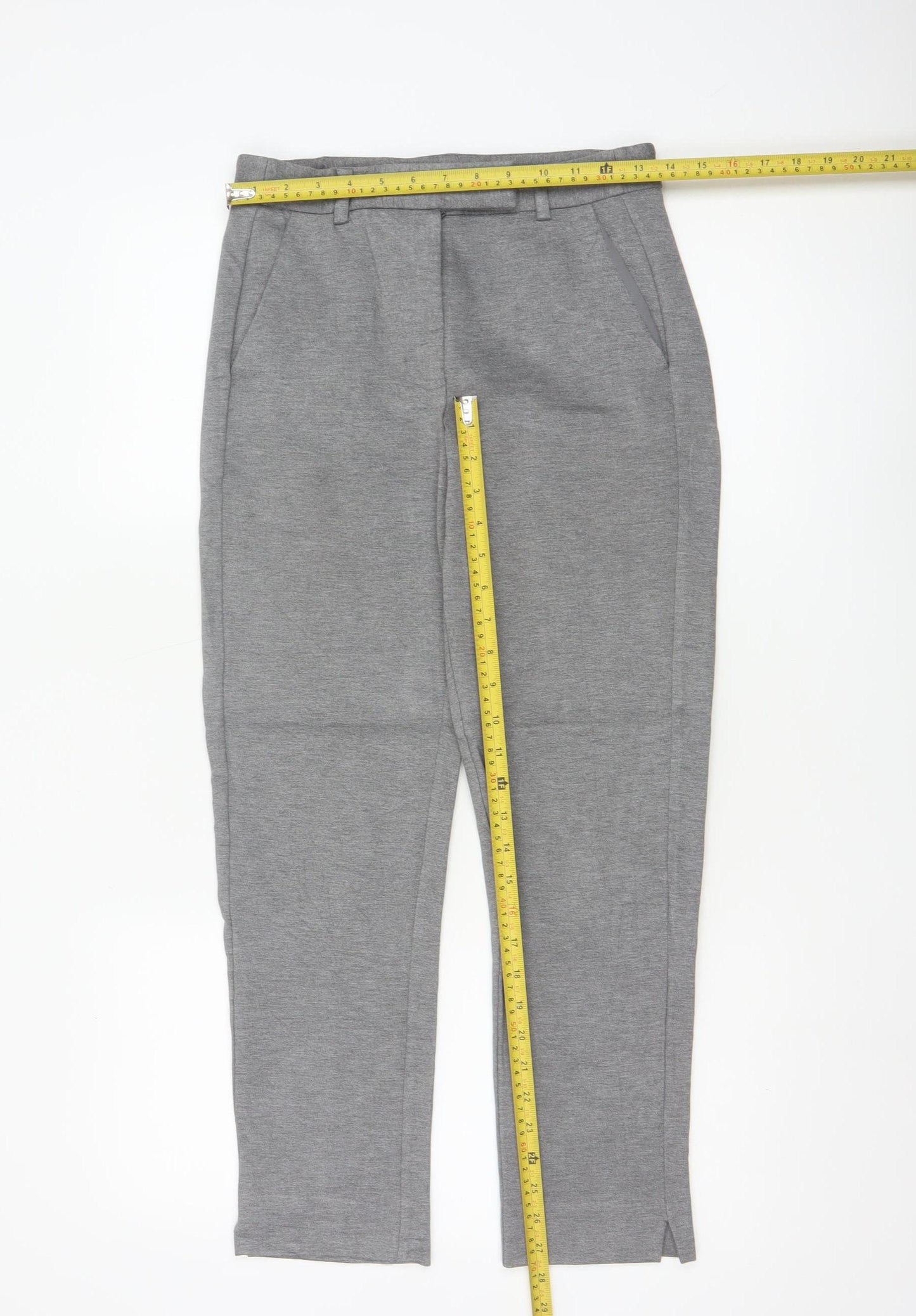 Marks and Spencer Womens Grey Size 8 Slim Fit Ankle Trousers