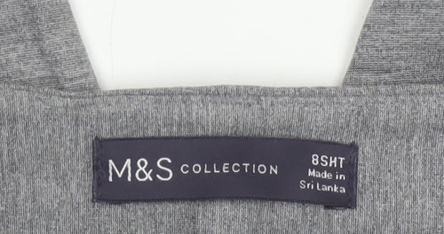 Marks and Spencer Womens Grey Size 8 Slim Fit Ankle Trousers