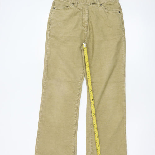 Rohan Womens Beige Corduroy Wide-Leg Casual Trousers Size 8