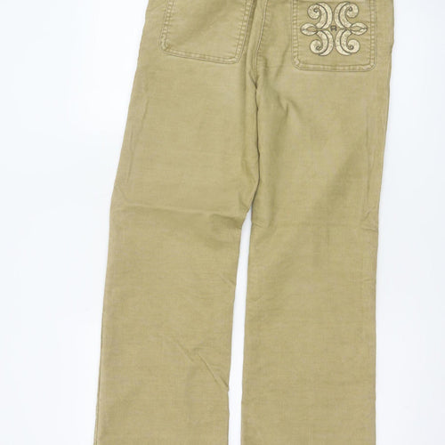 Rohan Womens Beige Corduroy Wide-Leg Casual Trousers Size 8