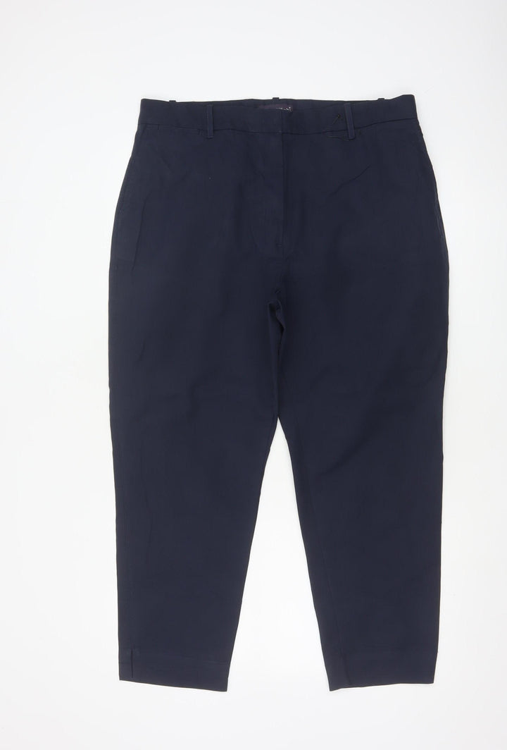 Marks and Spencer Women’s Blue Cropped Twill Trousers Size 16