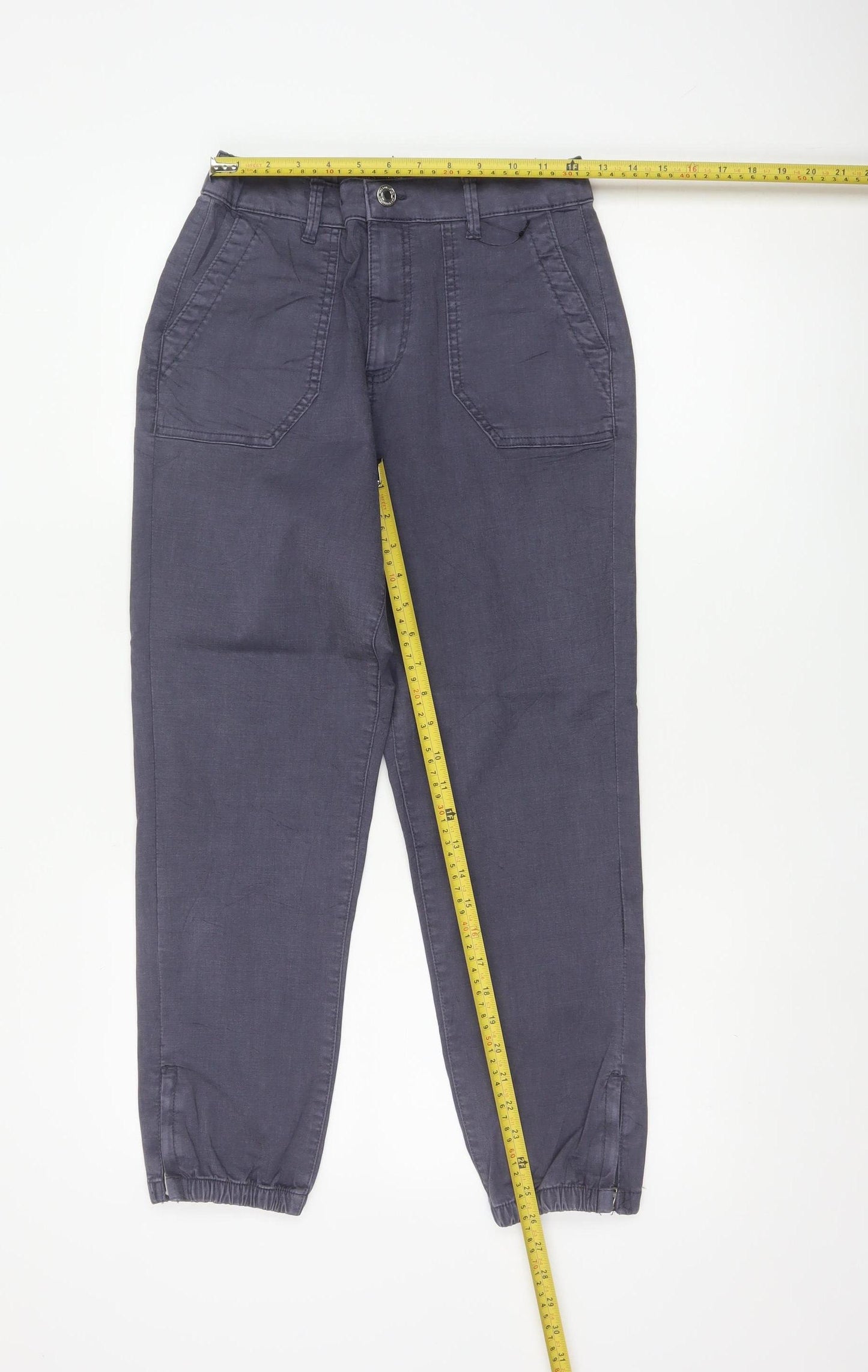 Marks and Spencer Women's Grey Cotton Blend Jogger Trousers Size 10