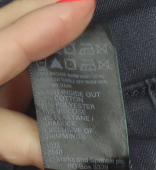 Marks and Spencer Women's Grey Cotton Blend Jogger Trousers Size 10