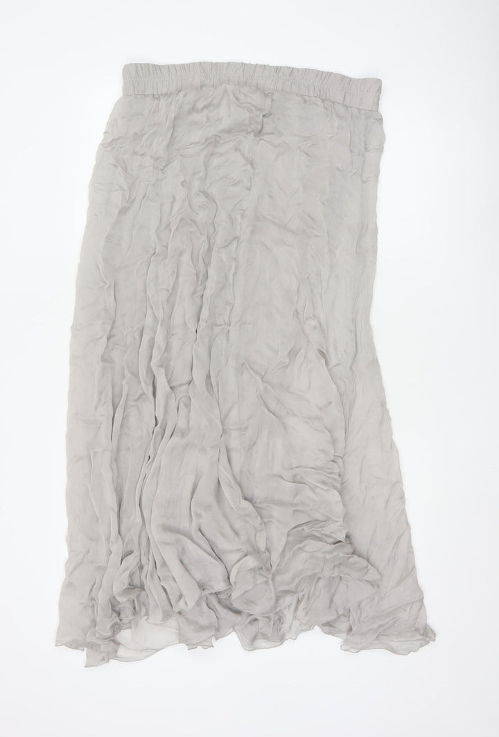 Phase Eight Women’s Grey Silk A-Line Long Skirt Size 10