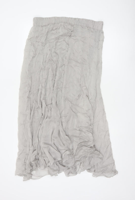 Phase Eight Women’s Grey Silk A-Line Long Skirt Size 10