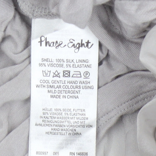 Phase Eight Women’s Grey Silk A-Line Long Skirt Size 10