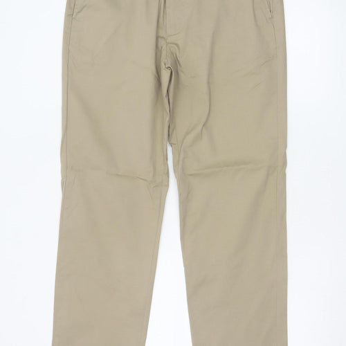 Marks and Spencer Men's Beige Regular Fit Chino Trousers 34