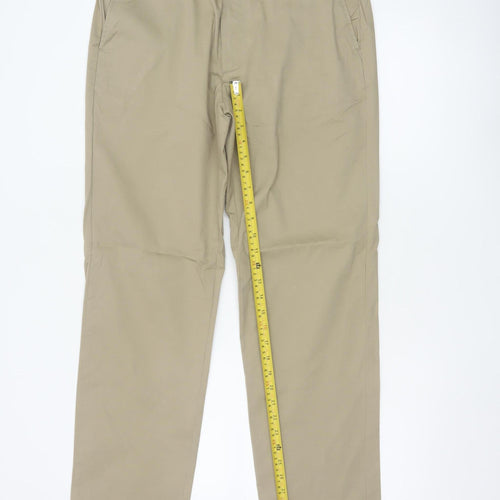 Marks and Spencer Men's Beige Regular Fit Chino Trousers 34